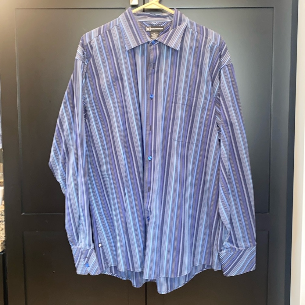Men’s Bachrach Striped Button Down Shirt -Size XL
